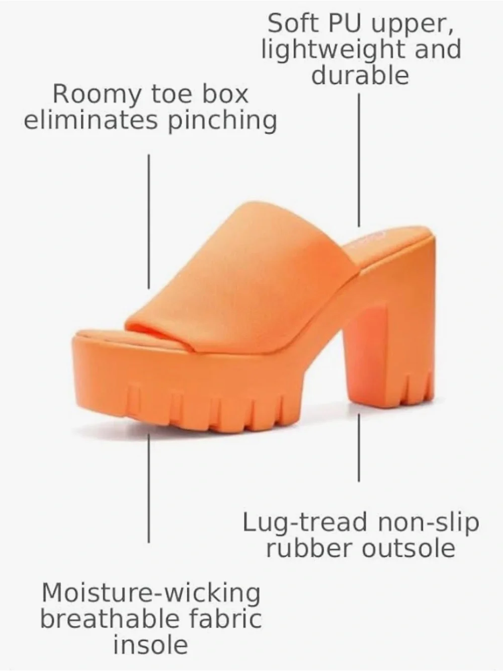 Channel your inner Lizzie McGuire 💁🏼‍♀️ Cape Robbin Orange Chunky Platform Mule